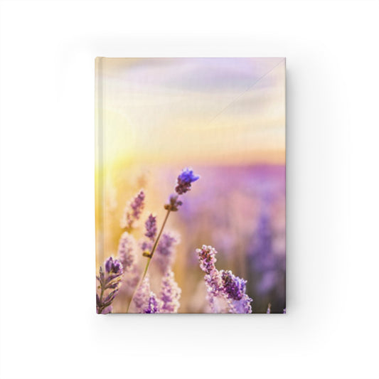 "Dawning Lavender" Blank Journal - Sunrise Over Purple Lavender Blossoms Hardcover Blank Journal/Text Book