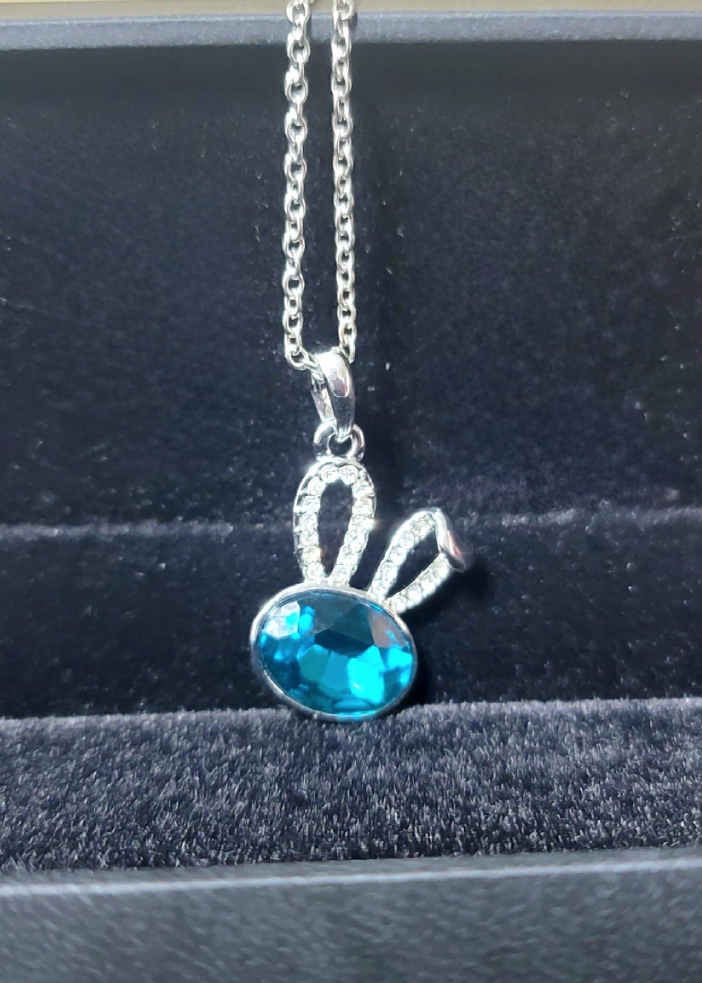Rabbit Necklace | Arabian Green Rhinestone Cubic Zirconia Crystal Rabbit Pendant With 18K RGP Chain