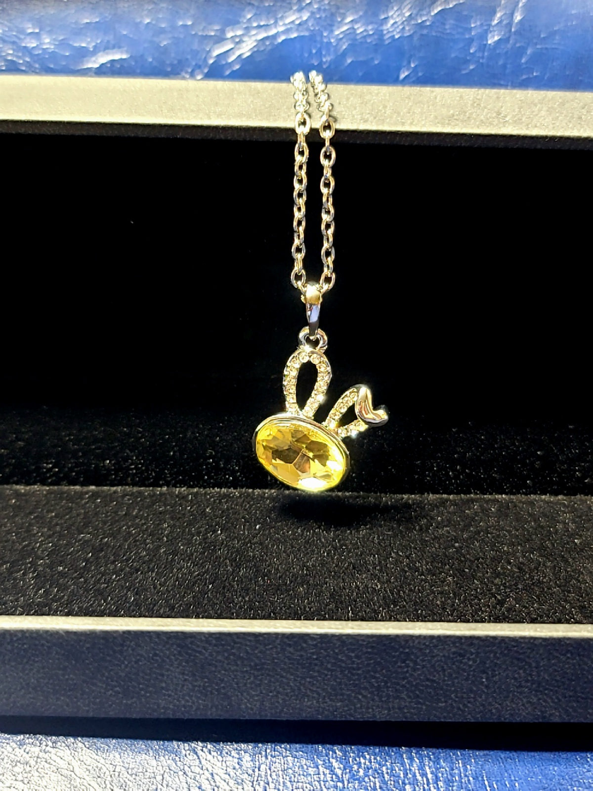 Rabbit Necklace | Arabian Green Rhinestone Cubic Zirconia Crystal Rabbit Pendant With 18K RGP Chain