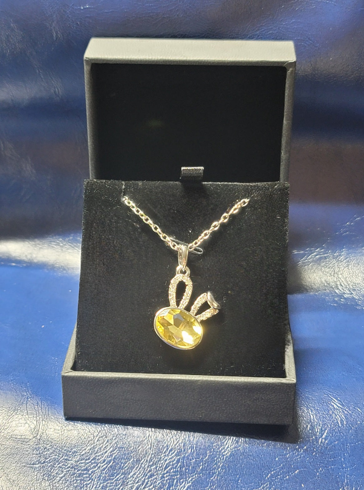Rabbit Necklace | Arabian Green Rhinestone Cubic Zirconia Crystal Rabbit Pendant With 18K RGP Chain