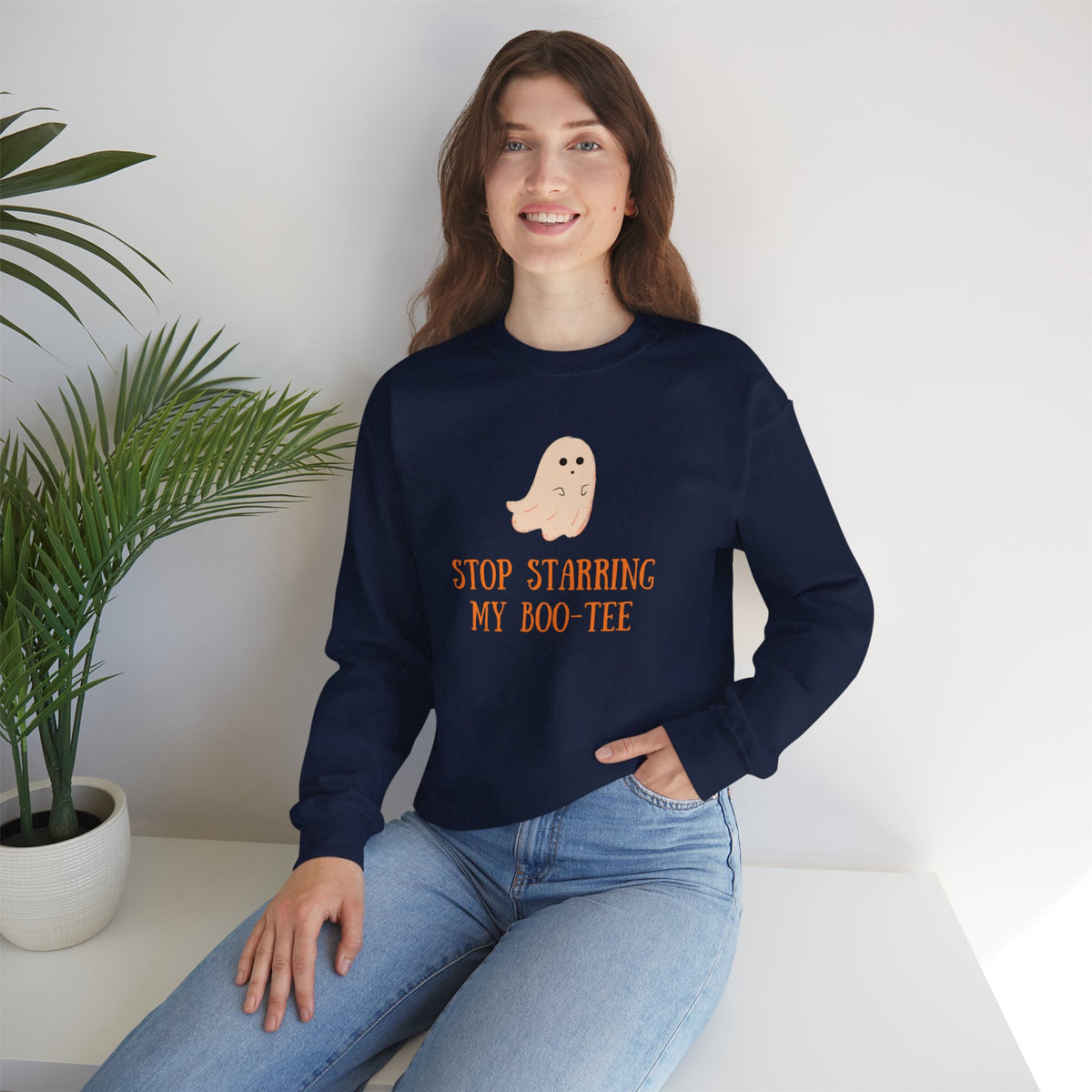 Unisex Crewneck Sweatshirt Cute Halloween Boo-Tee