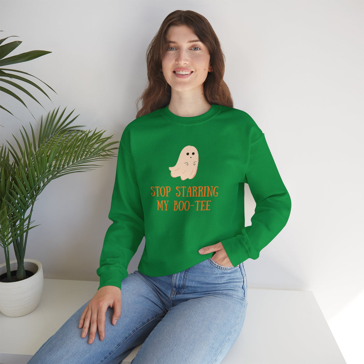Unisex Crewneck Sweatshirt Cute Halloween Boo-Tee