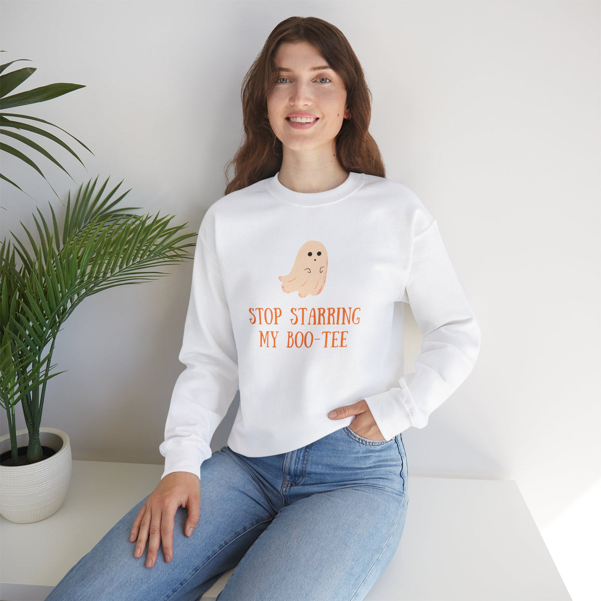 Unisex Crewneck Sweatshirt Cute Halloween Boo-Tee