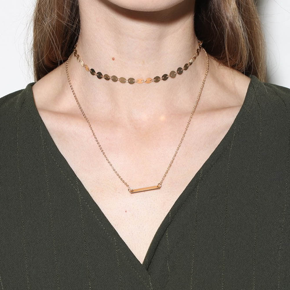 Alloy Gold Plated Choker Necklace